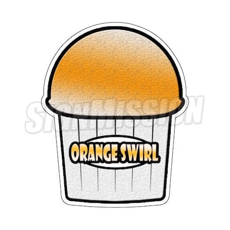Signmission ORANGE SWIRL FLAVOR Italian Iceshaved ice cart trailer stand sticker, D-DC-36-Orange Swirl Flavor D-DC-36-Orange Swirl Flavor